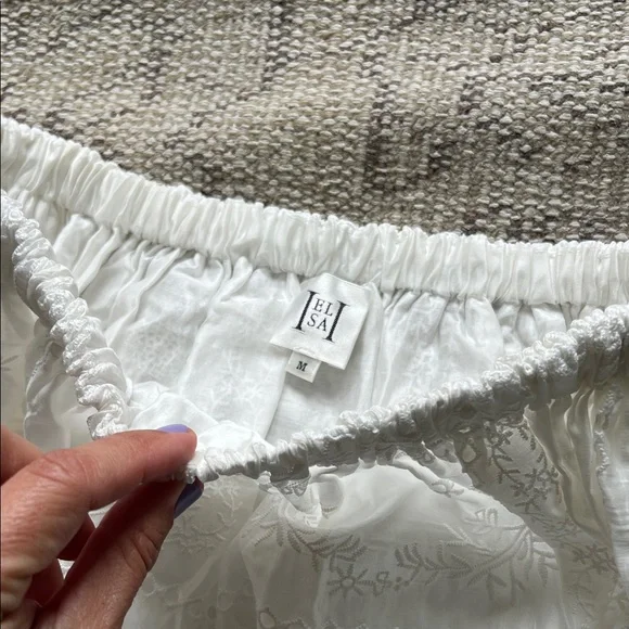 ELSA White Eyelet Panel A-Line Midi Skirt - Picture 11 of 11